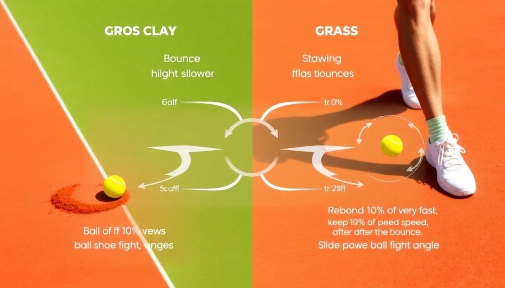 Теннис: анализ матчей на траве и на грунте - иллюстрация