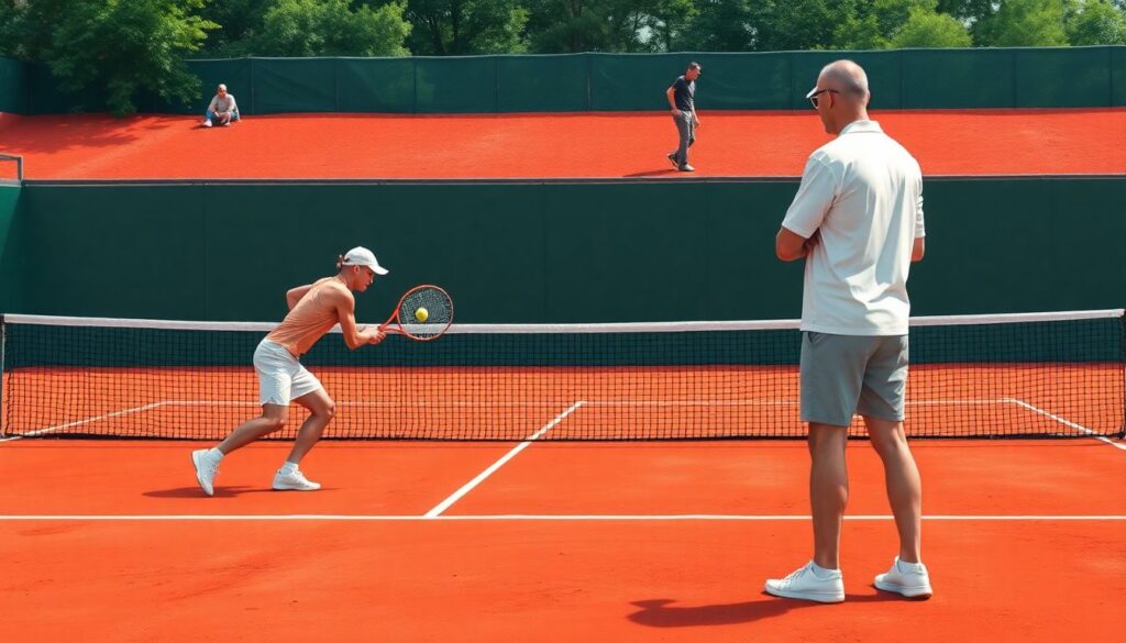 Теннис: обзоры грунтовых и жестких кортов и их влияние на игру - иллюстрация