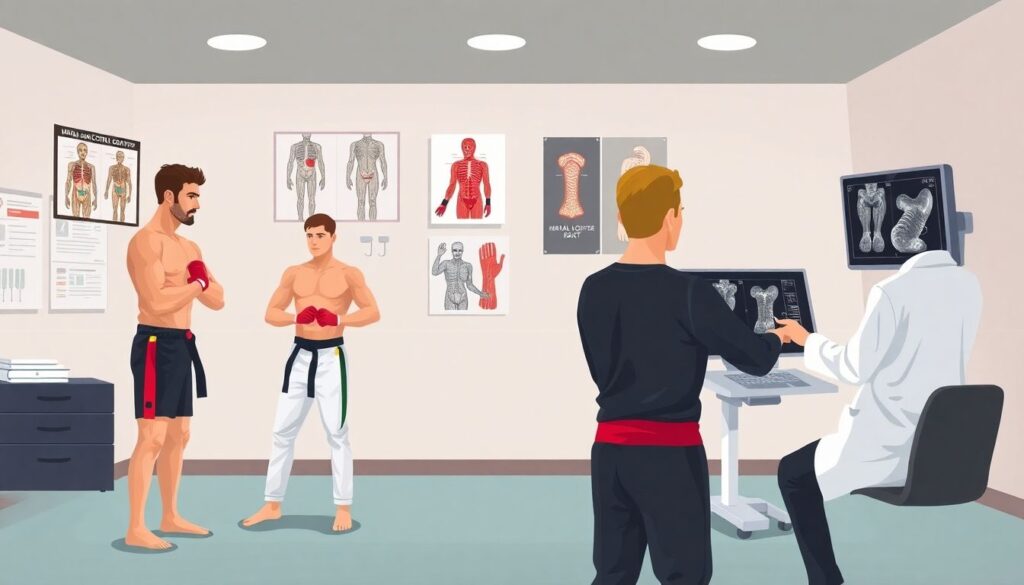 Единоборства: аналитика по травмам и реабилитации - иллюстрация